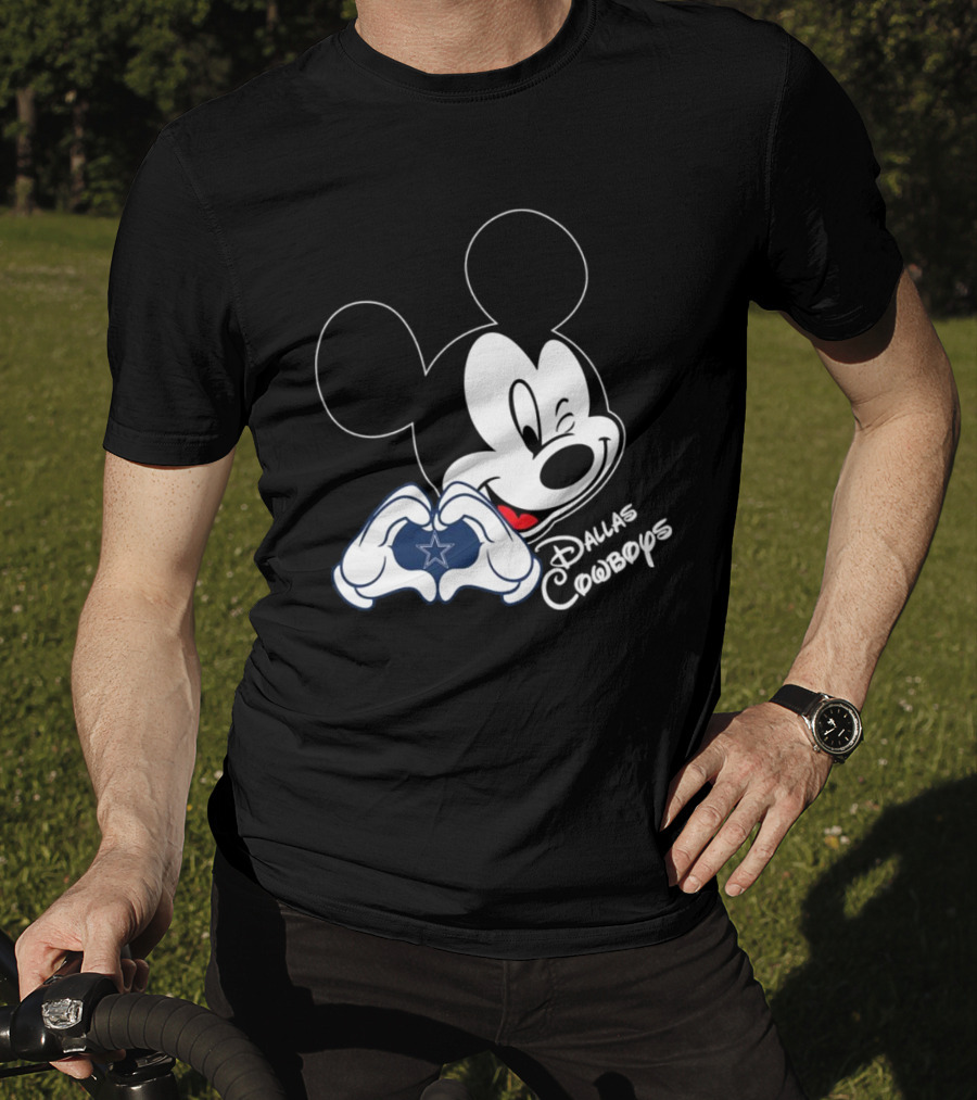 Dallas Cowboys Mickey Mouse Heart Star Fandom T-Shirt
