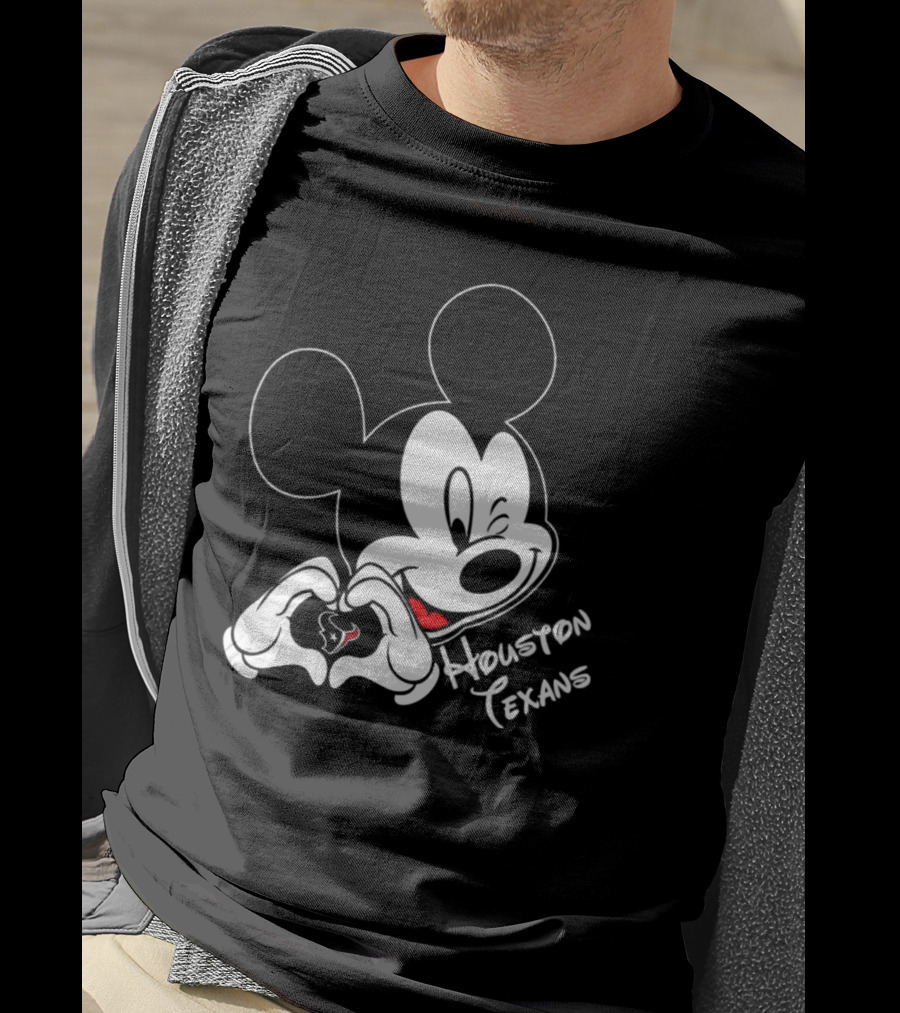 Mickey Mouse Heart Houston Texans T-Shirt