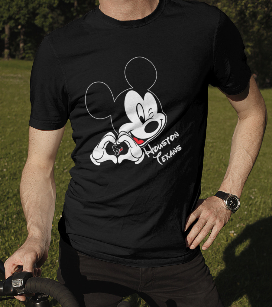 Mickey Mouse Heart Houston Texans T-Shirt