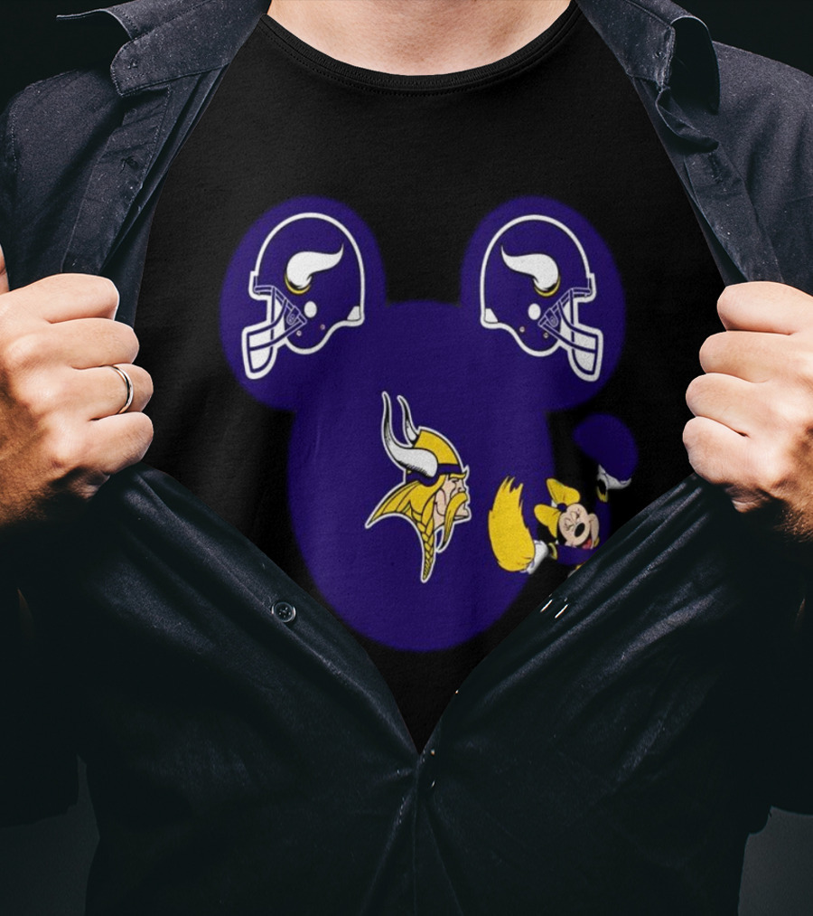 Minnesota Vikings Mickey Mouse Helmets T-Shirt