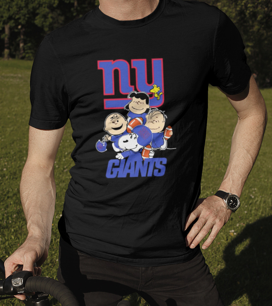 NY Giants Peanuts Characters Football T-Shirt