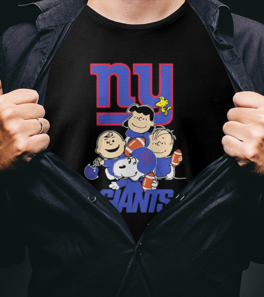 NY Giants Peanuts Characters Football T-Shirt