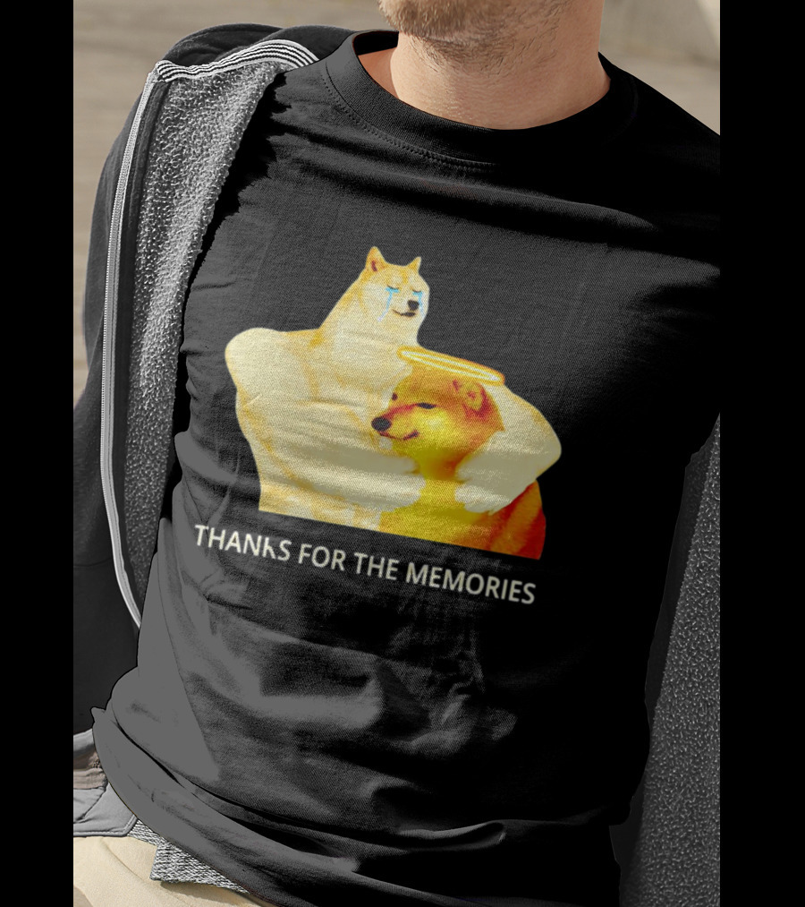 RIP Cheems Thanks For The Memories Doge Crying Angel Halo Hug T-Shirt