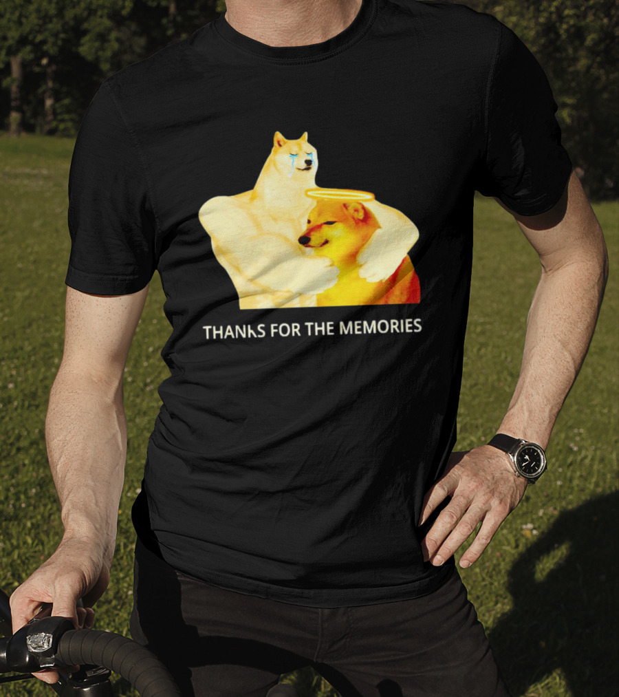 RIP Cheems Thanks For The Memories Doge Crying Angel Halo Hug T-Shirt