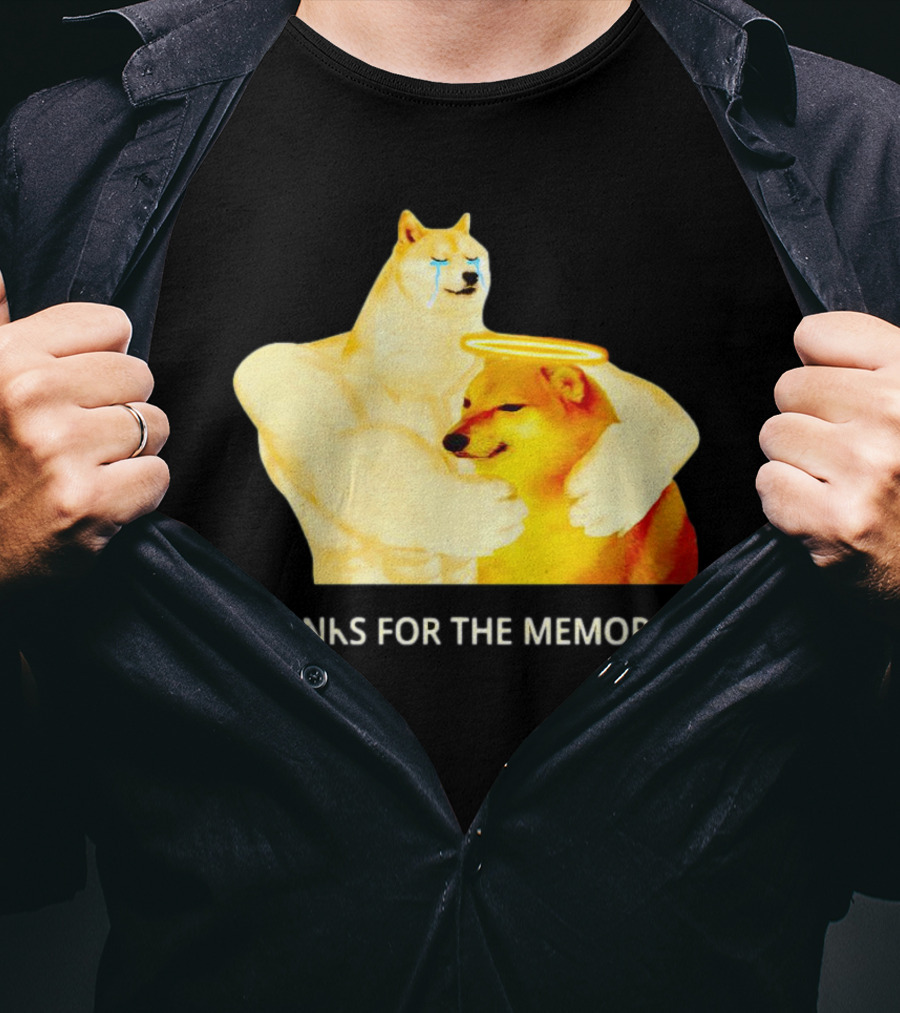 RIP Cheems Thanks For The Memories Doge Crying Angel Halo Hug T-Shirt