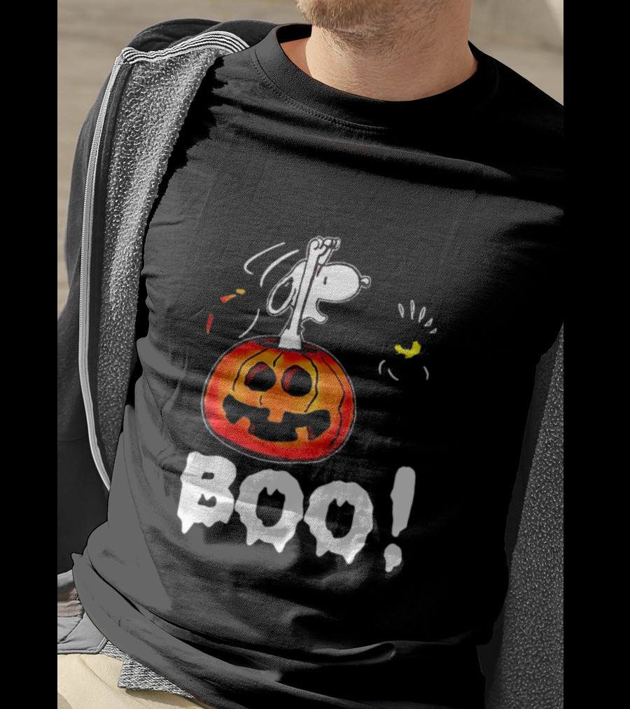 Snoopy And Jack-O'-Lantern Boo Halloween T-Shirt