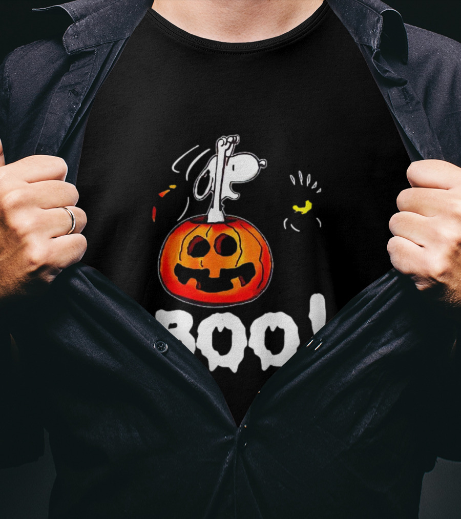 Snoopy And Jack-O'-Lantern Boo Halloween T-Shirt