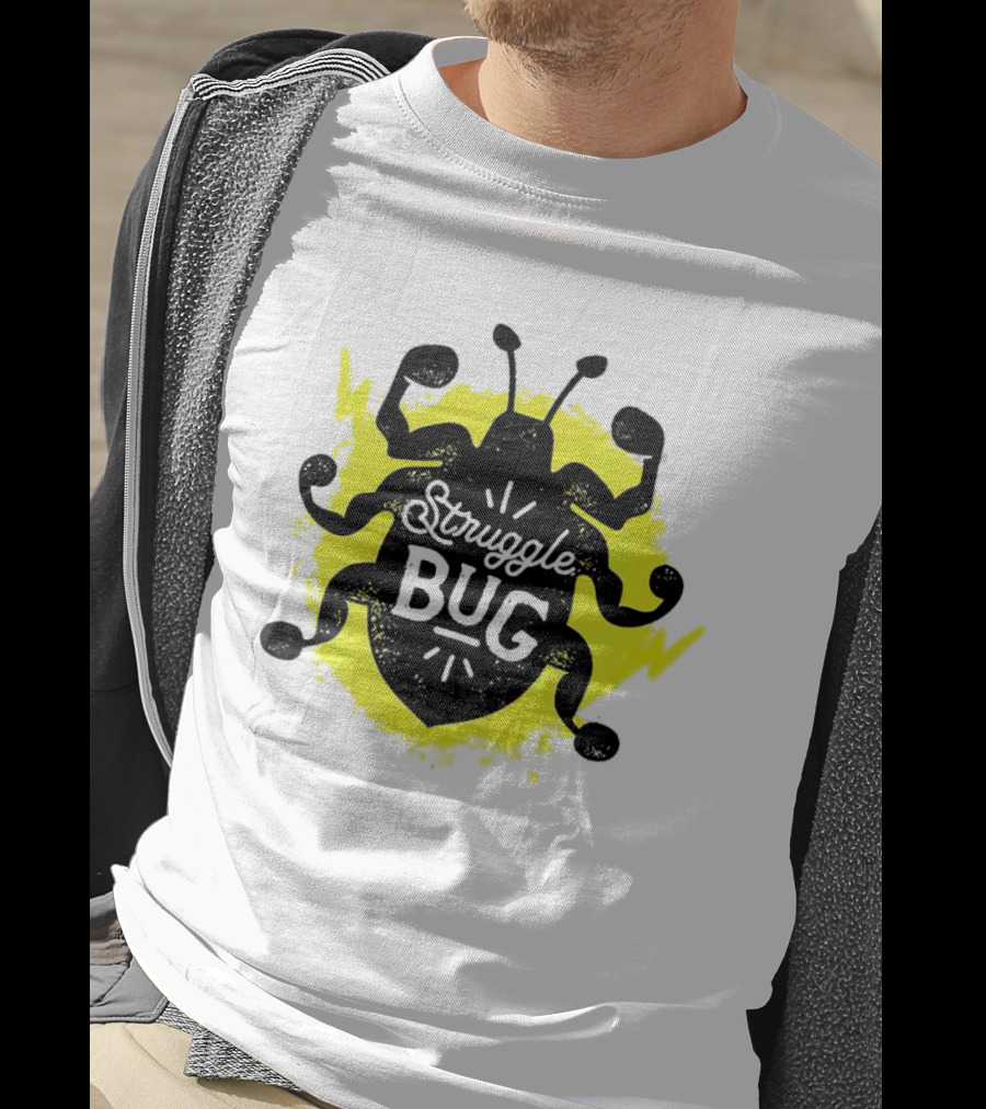 Struggle Bug Yellow Lightning Background T-Shirt