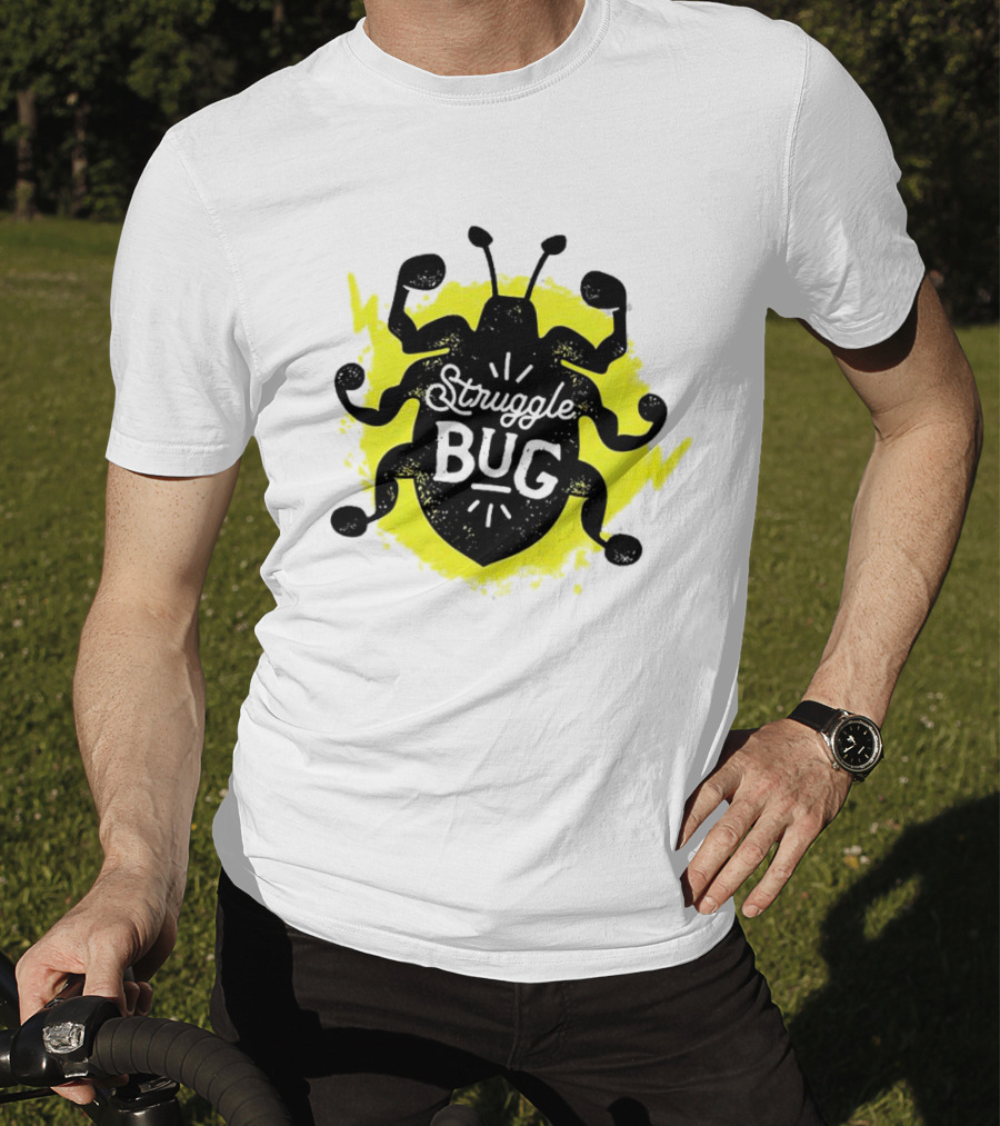 Struggle Bug Yellow Lightning Background T-Shirt
