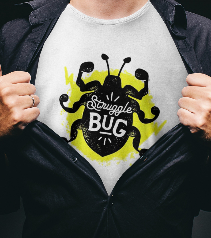 Struggle Bug Yellow Lightning Background T-Shirt