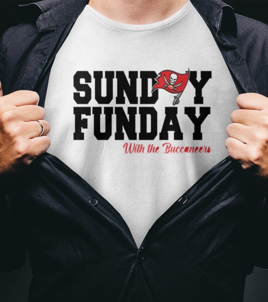 Sunday Funday With The Buccaneers Pirate Flag T-Shirt