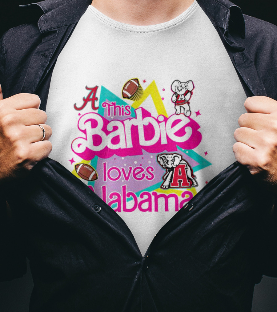 This Barbie Loves Alabama Football And Crimson Tide Fan Elephants T-Shirt