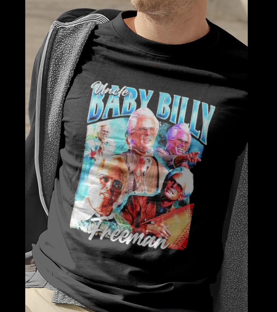 Uncle Baby Billy Freeman Vintage Retro Style Multicolor Collage T-Shirt