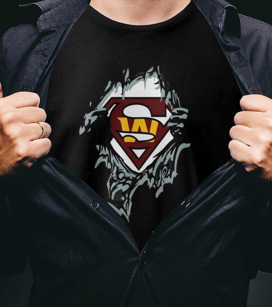 Washington Commanders Super Hero Logo Emblem T-Shirt