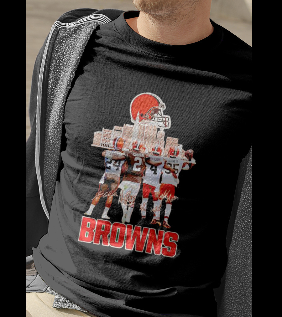 Browns Chubb Cooper Watson Garrett Cityscape Signatures T-Shirt