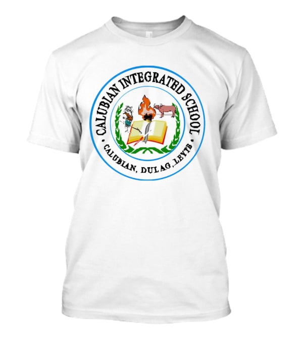 Calubian Integrated School Calubian Dulag Leyte Emblem With Book And Animals T-Shirt