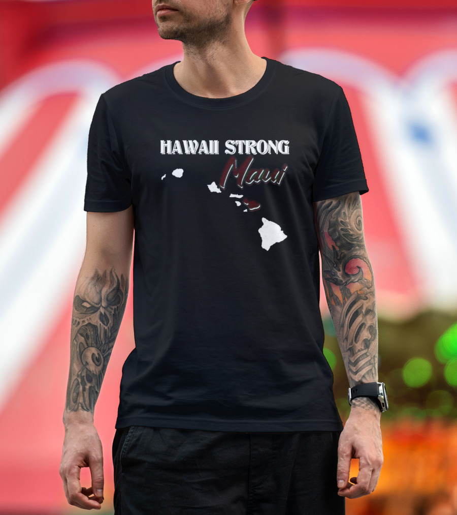 Hawaii Strong Maui Map T-Shirt