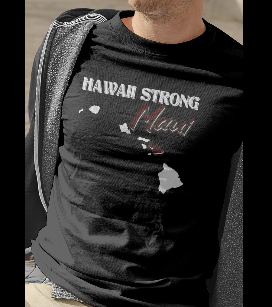 Hawaii Strong Maui Map T-Shirt