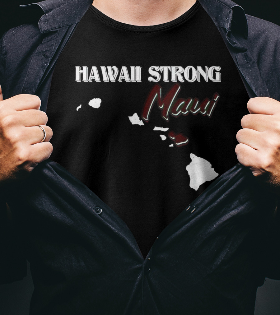 Hawaii Strong Maui Map T-Shirt