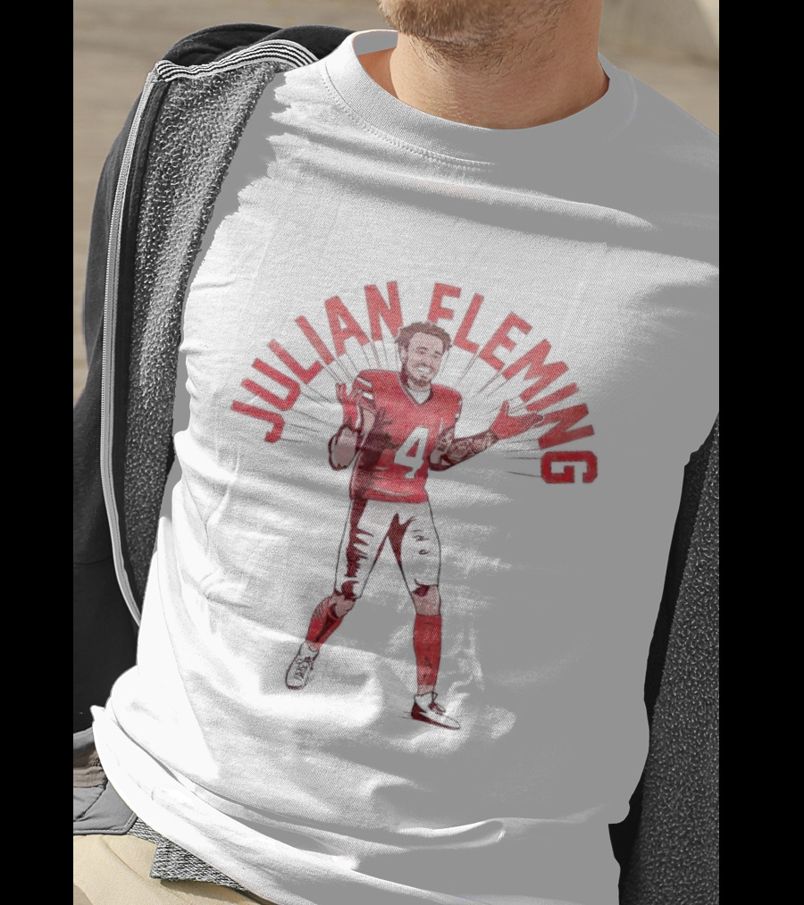 Julian Fleming Football Number Four Dynamic Pose T-Shirt