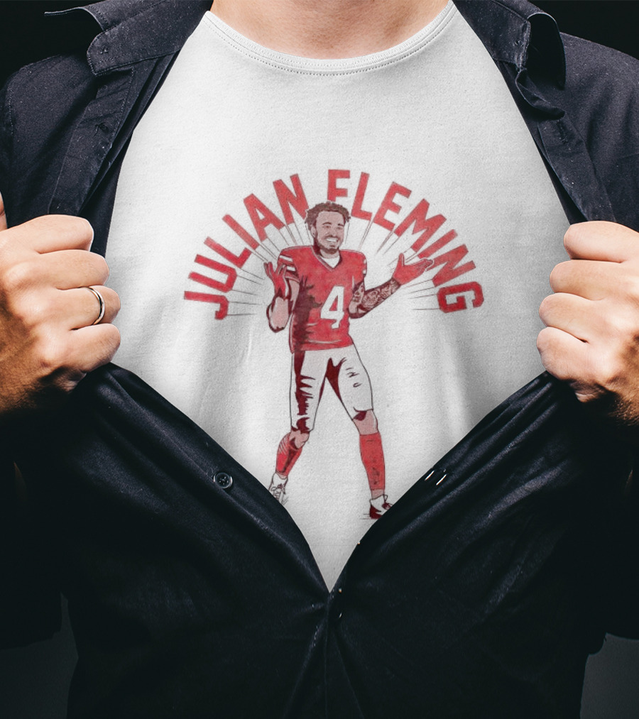 Julian Fleming Football Number Four Dynamic Pose T-Shirt