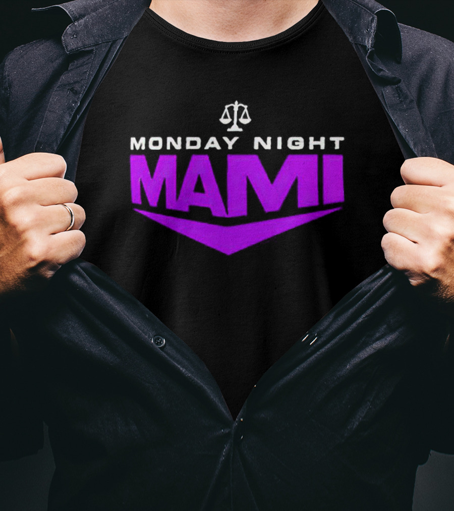 Monday Night Mami Purple Scales Of Justice T-Shirt