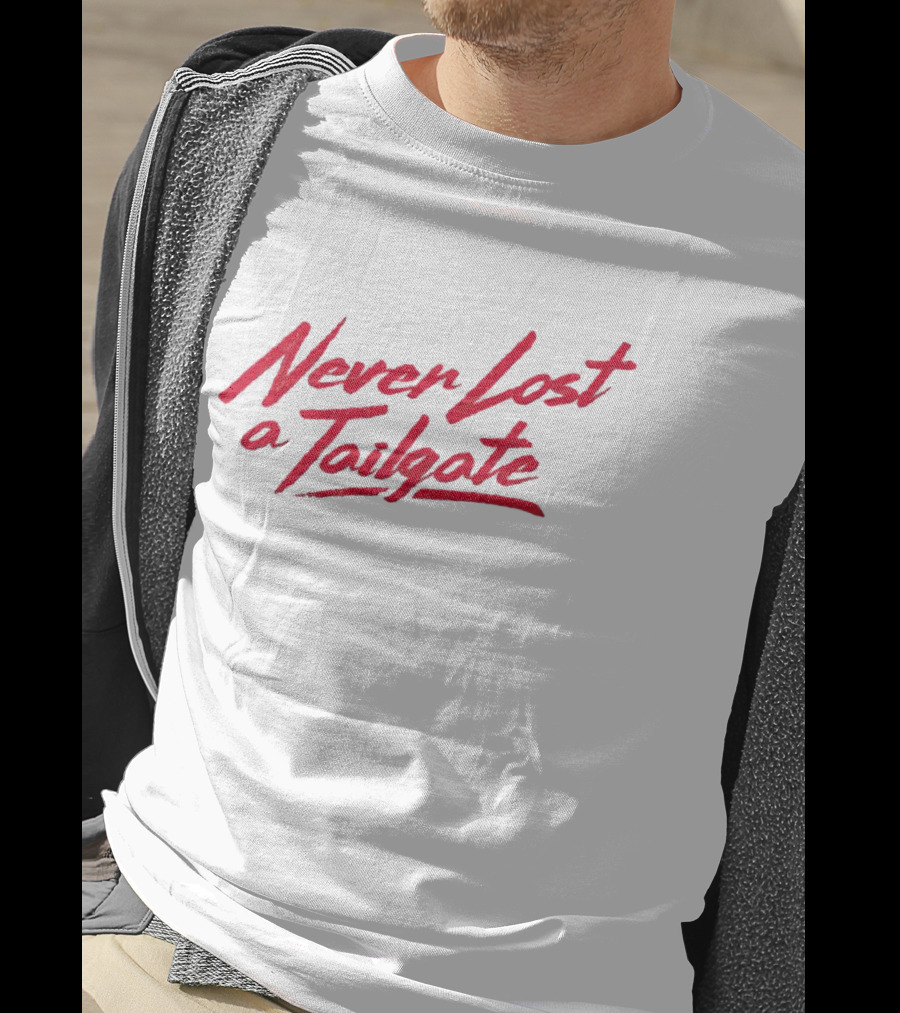 Never Lost A Tailgate Red Handwritten T-Shirt
