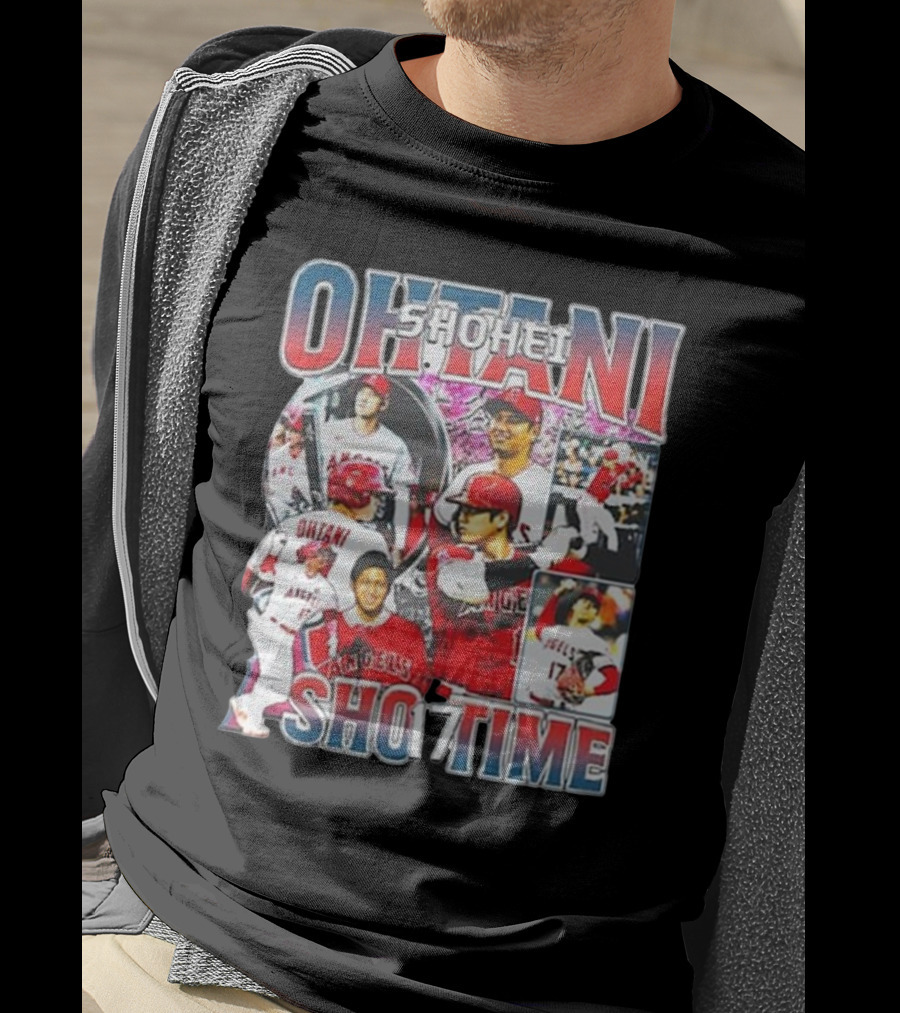 Shohei Ohtani Angels Shotime Baseball Collage T-Shirt