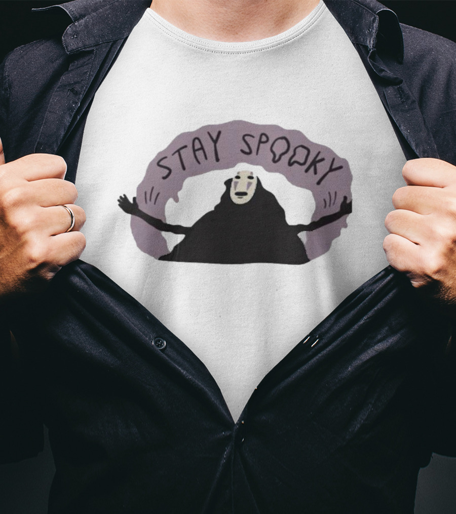 Stay Spooky Faceless Halloween Ghostly Aura T-Shirt
