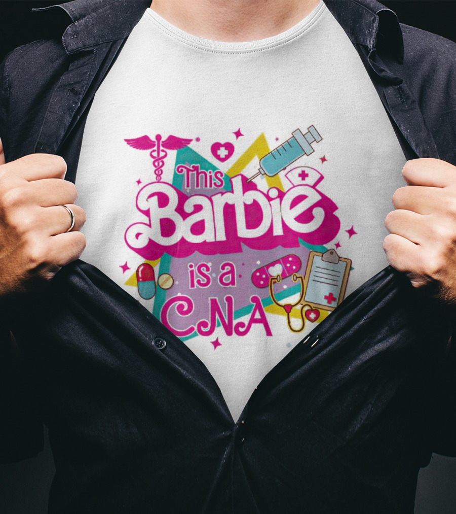 This Barbie Is A CNA Medical Icons And Nurse Tools T-Shirt