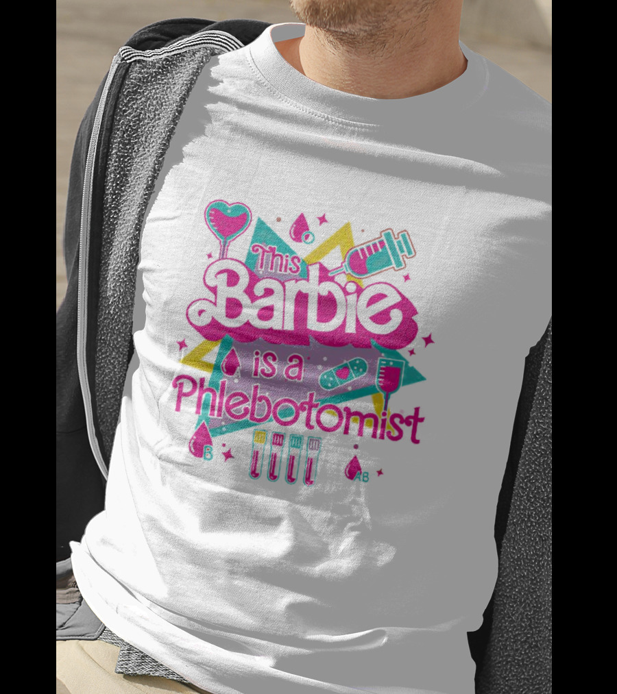 This Barbie Is A Phlebotomist Retro Style With Syringe And Blood Type Icons T-Shirt