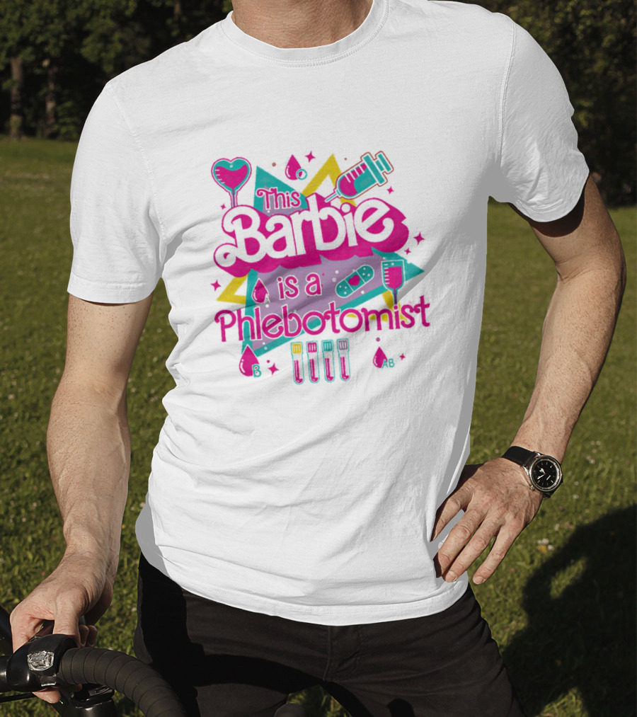 This Barbie Is A Phlebotomist Retro Style With Syringe And Blood Type Icons T-Shirt