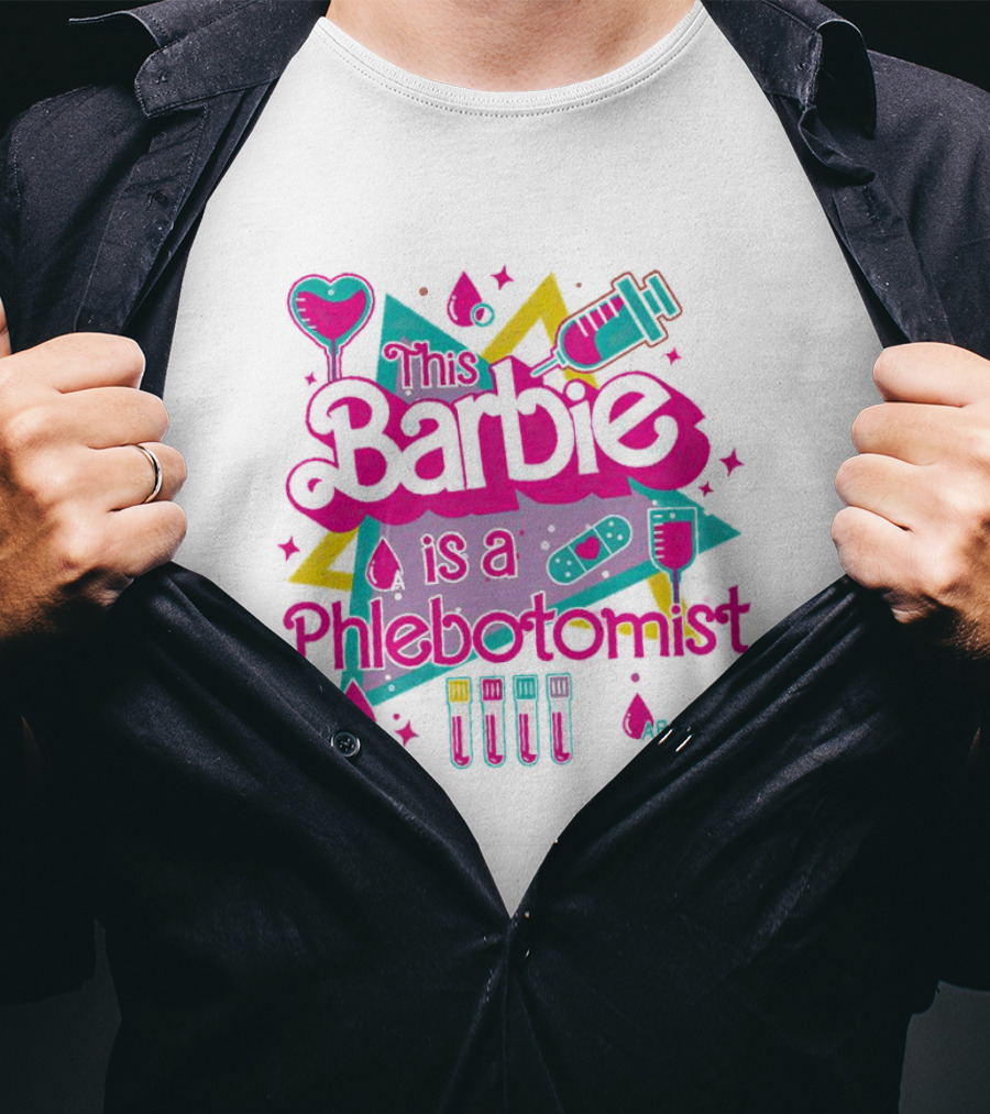 This Barbie Is A Phlebotomist Retro Style With Syringe And Blood Type Icons T-Shirt