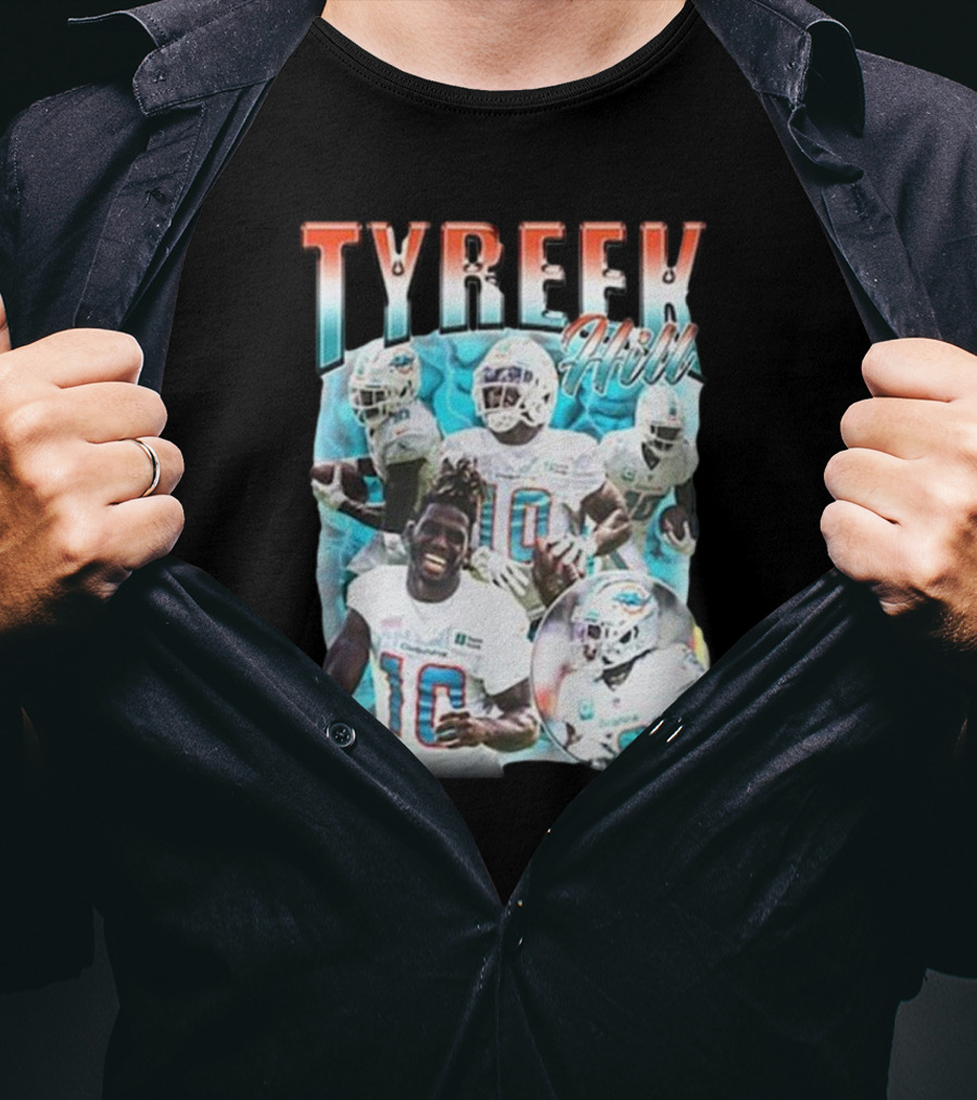 Tyreek Hill Miami Football Vintage Collage T-Shirt
