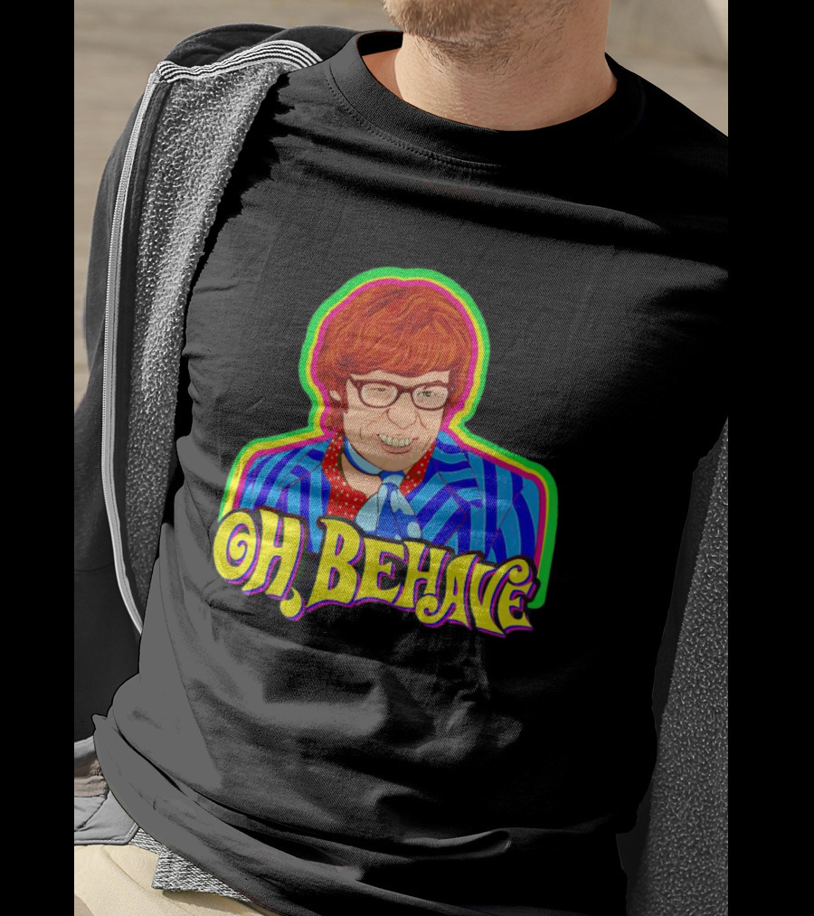 Austin Powers Oh Behave Vintage Style Psychedelic T-Shirt