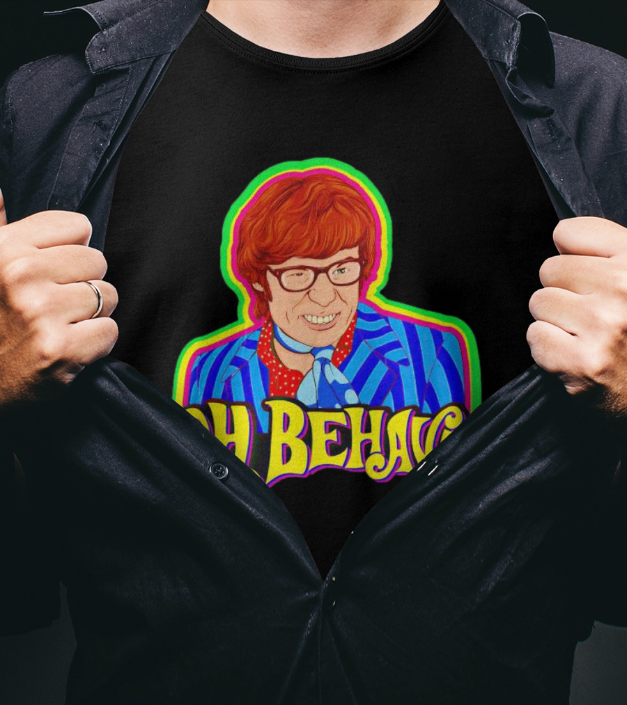 Austin Powers Oh Behave Vintage Style Psychedelic T-Shirt