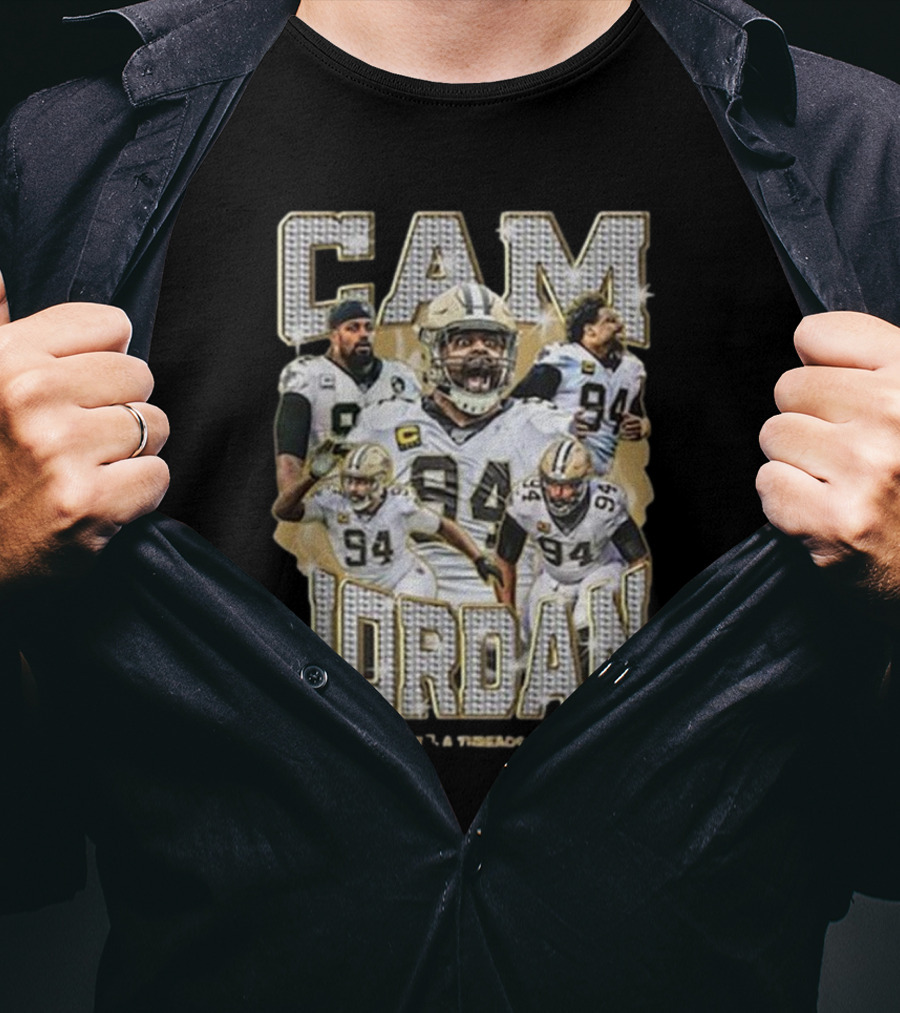 Cam Jordan Football New Orleans Saints Number 94 NFL Defensive Star T-Shirt