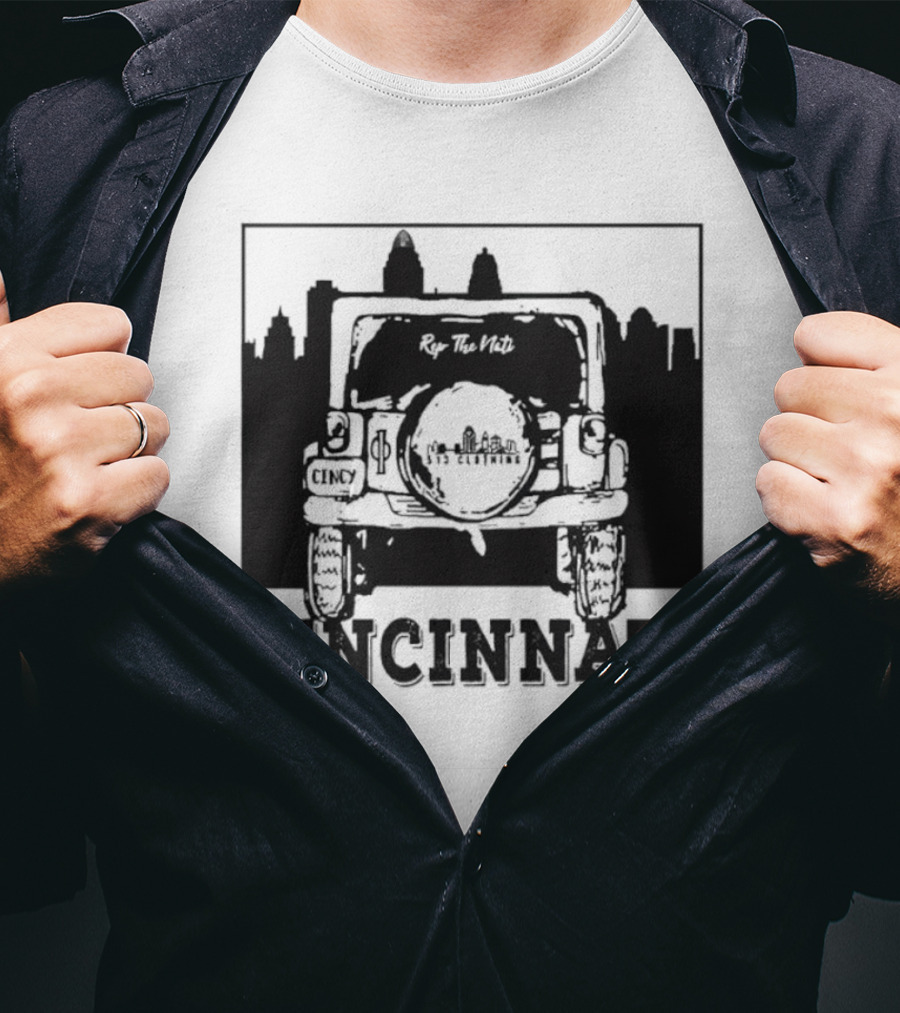 Cincinnati Ohio Jeep Skyline Rip The Nuts T-Shirt