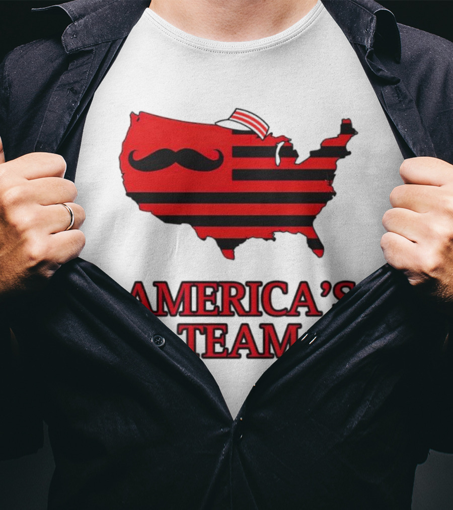 America's Team Moustache Map Cincinnati Men's Fashion T-Shirt