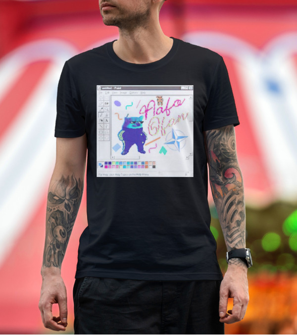 Premium T-Shirt: Nafo Y2K Paint Program Doge Nostalgia with and Nato T-Shirt Nafo Y2K Paint Program Doge Nostalgia with and Nato T-Shirt