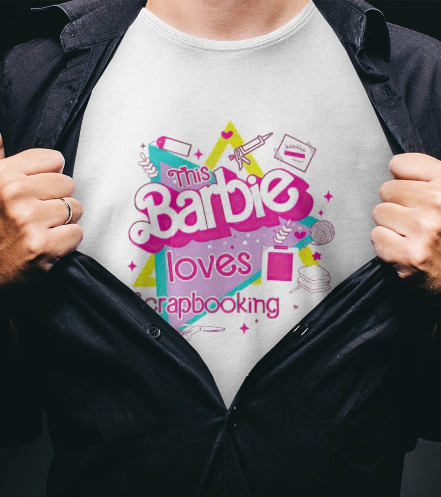 This Barbie Loves Scrapbooking Colorful Craft-Inspired T-Shirt