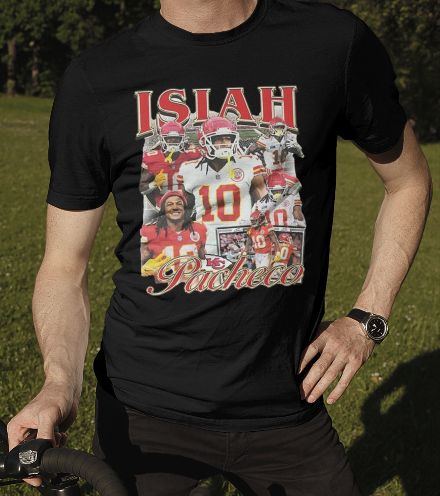 Isiah Pacheco 90s Kansas City Chiefs Football Collage T-Shirt