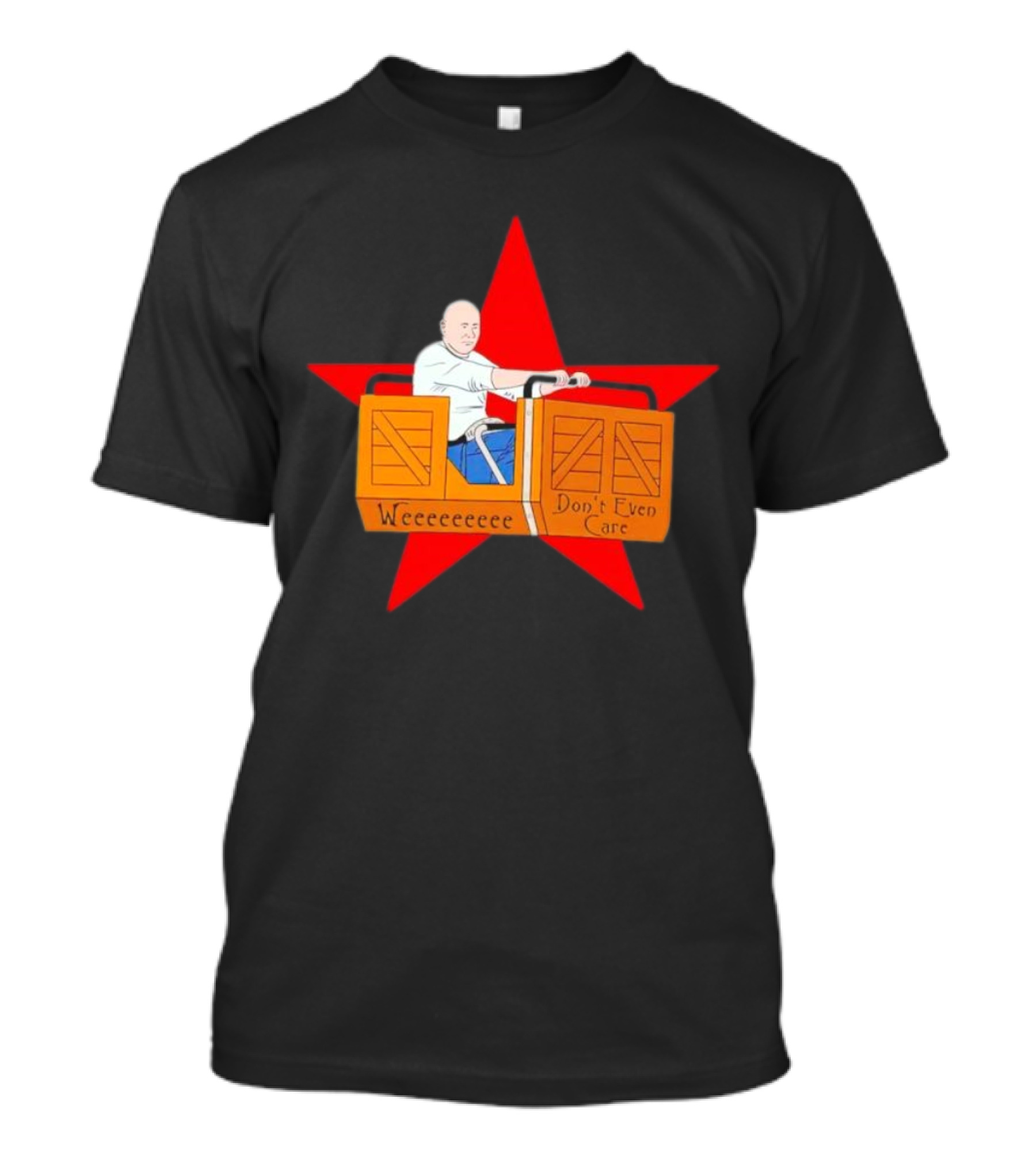 Weeeeeee Don't Even Care With Red Star Background Rollercoaster Ride T-Shirt