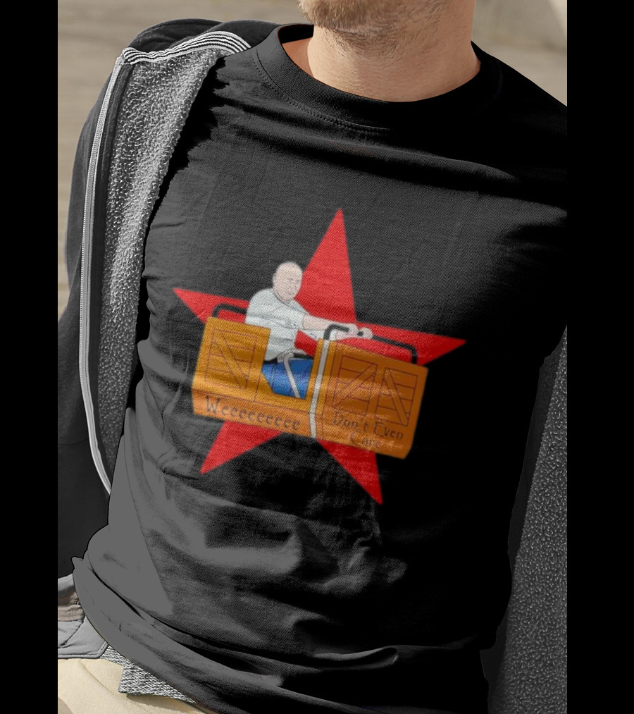 Weeeeeee Don't Even Care With Red Star Background Rollercoaster Ride T-Shirt