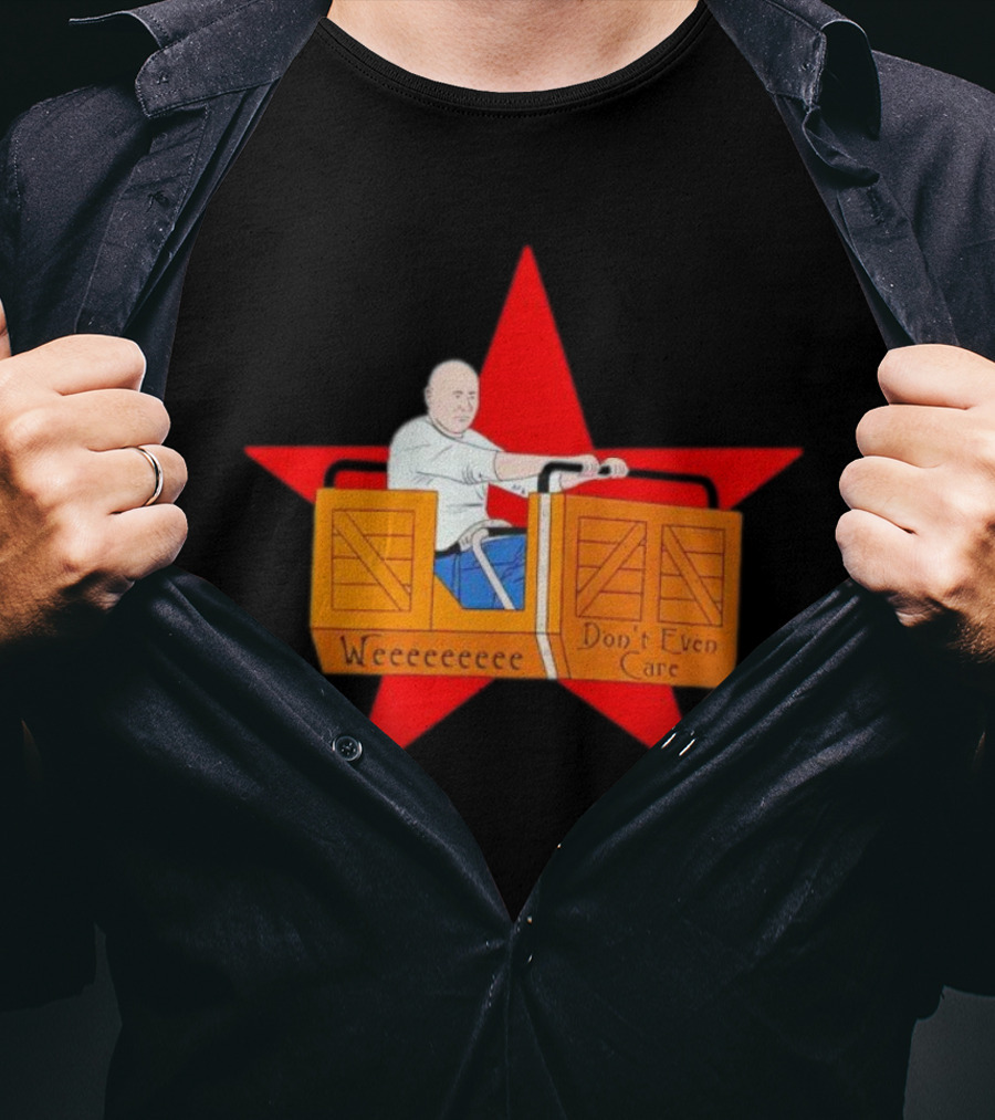 Weeeeeee Don't Even Care With Red Star Background Rollercoaster Ride T-Shirt