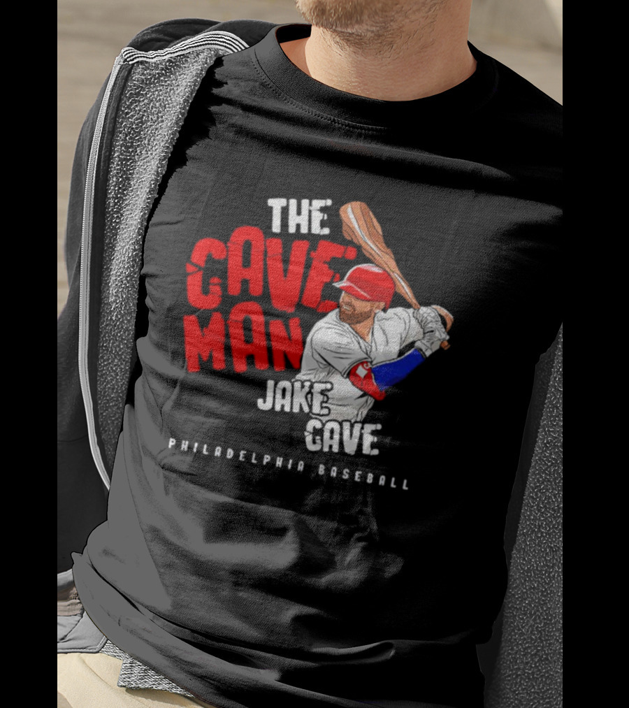 Jake Cave The Caveman Philadelphia Baseball Player T-Shirt