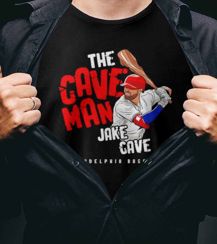 Jake Cave The Caveman Philadelphia Baseball Player T-Shirt