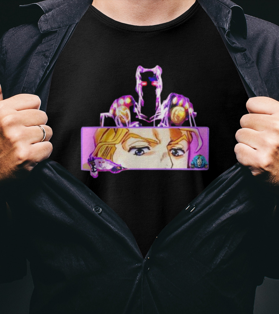 Kira Killer Queen Hoshi 7Oz Anime Manga Eyes Bold Pink Highlights T-Shirt