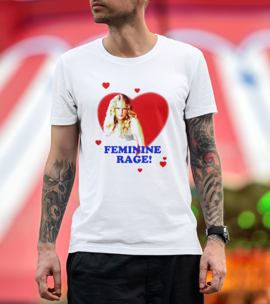 Sabrina Carpenter Feminine Rage Red Heart Iconic Look T-Shirt