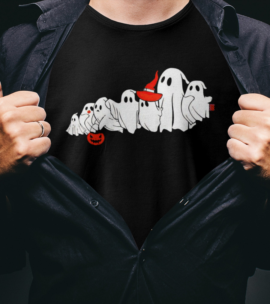 The Boograss State Ghosts Halloween Parade With Witch Hat And Pumpkin T-Shirt